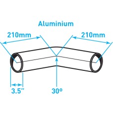 Exhaust Elbow 30º Bend, Aluminized Steel - 3.5"